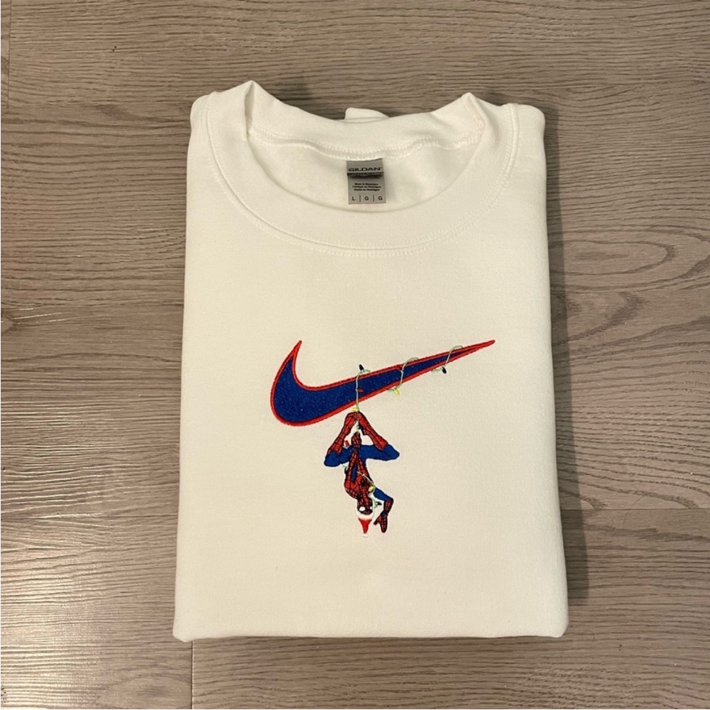 Youth Unisex Custom Christmas Spider-Man White Sweatshirt